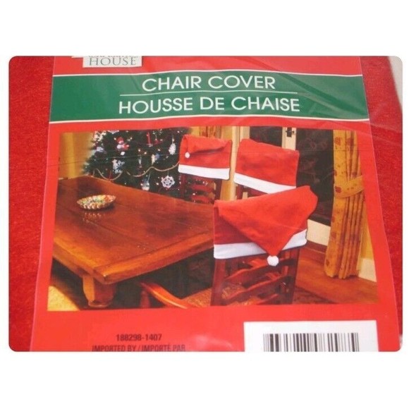 Chair Back Covers Santa Hat 13 x 20 Bar Stool Dining Kitchen Christmas Decor (4) - Picture 1 of 2